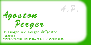 agoston perger business card